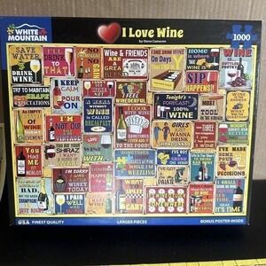 White Mountain Puzzles - I Love Wine - 1000 Piece Jigsaw Puzzle